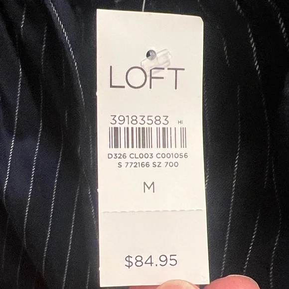 LOFT Navy and White Striped Pants - Picture 4 of 4